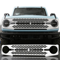 2021+ Ford Bronco High-End Glossy White Front Grille - Fits 2 & 4 Door