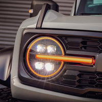 2021+ Ford Bronco Quad / Dual Projector LED Amber/ White Headlight (Raptor Style) - Fits 2 & 4 Door (1 Pair)