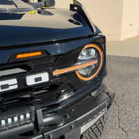 2021+ Ford Bronco Quad / Dual Projector LED Amber/ White Headlight (Raptor Style) - Fits 2 & 4 Door (1 Pair)