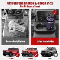 2021 - 2024 Ford Bronco Rear Seat Dual Cupholder (Quick Release)- Fits 2 & 4 Door