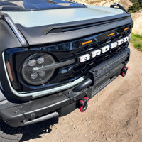 2021+ Ford Bronco Hex Style Grille w/ LED Lights (Glossy Black) - Fits 2 & 4 Door