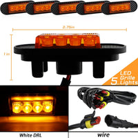 2021+ Ford Bronco Amber Led Front Grill Lights - Version 2.0 (5 Piece Kit)