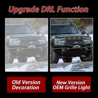 2021+ Ford Bronco Amber Led Front Grill Lights - Version 2.0 (5 Piece Kit)