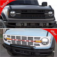2021+ Ford Bronco Retro Heritage Edition Style Front Grille - Fits 2 & 4 Door