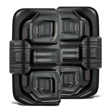 2021+ Ford Bronco Alpharex NOVA-Series Prismatic LED Tail Lights Black - Fits 2 & 4 Door
