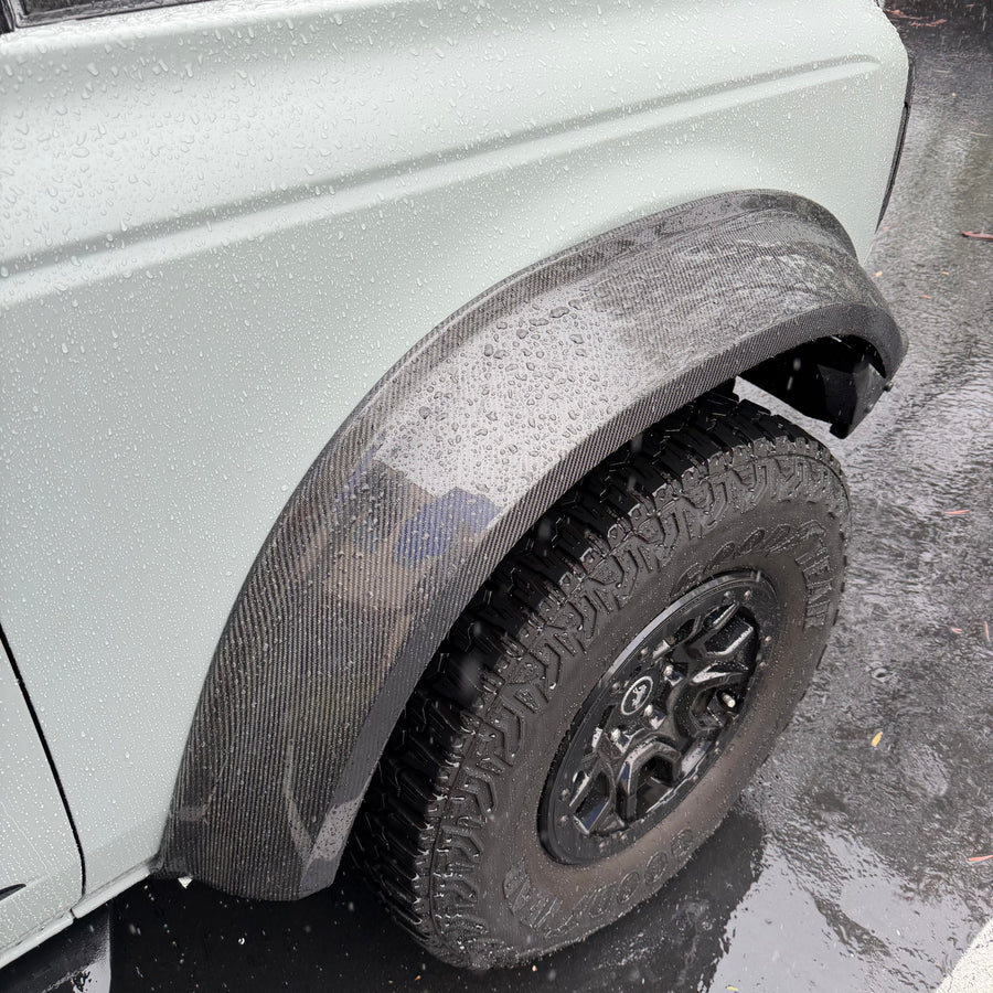 2021+ Ford Bronco Wheel Arch Fender Flares  - Real Molded Carbon Fiber (6-piece) - Fits 4 Door Only