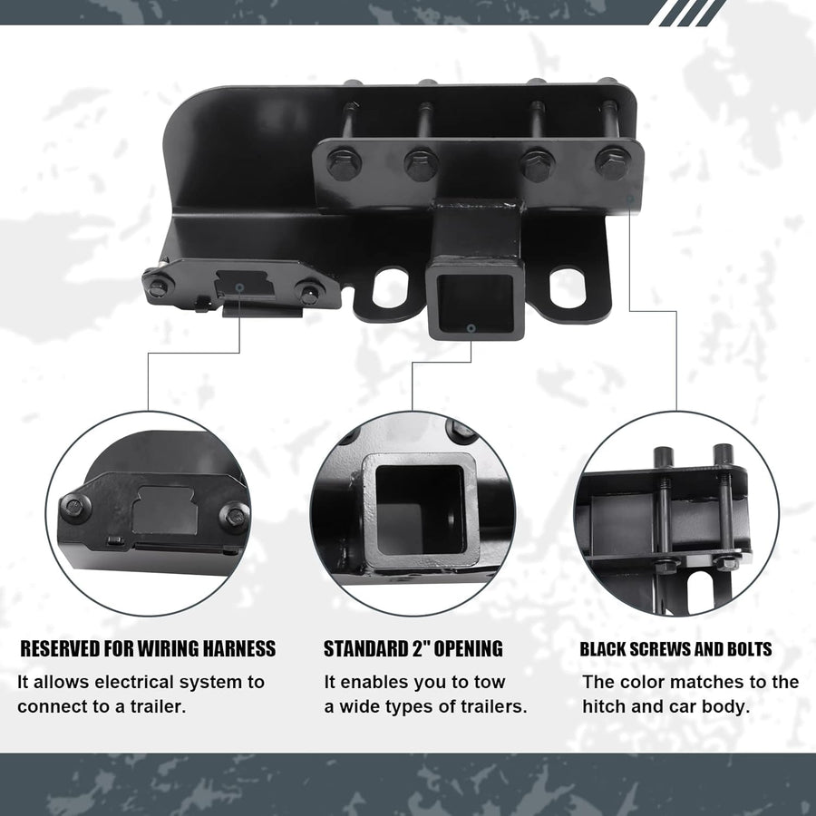 2021+ Ford Bronco Tow Hitch OEM Style (Matte Black) - Fits 2 & 4 Door