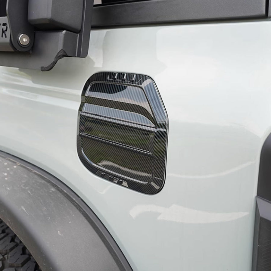 2021+ Ford Bronco Gas/Fuel Cap Cover - ABS Glossy Carbon Fiber