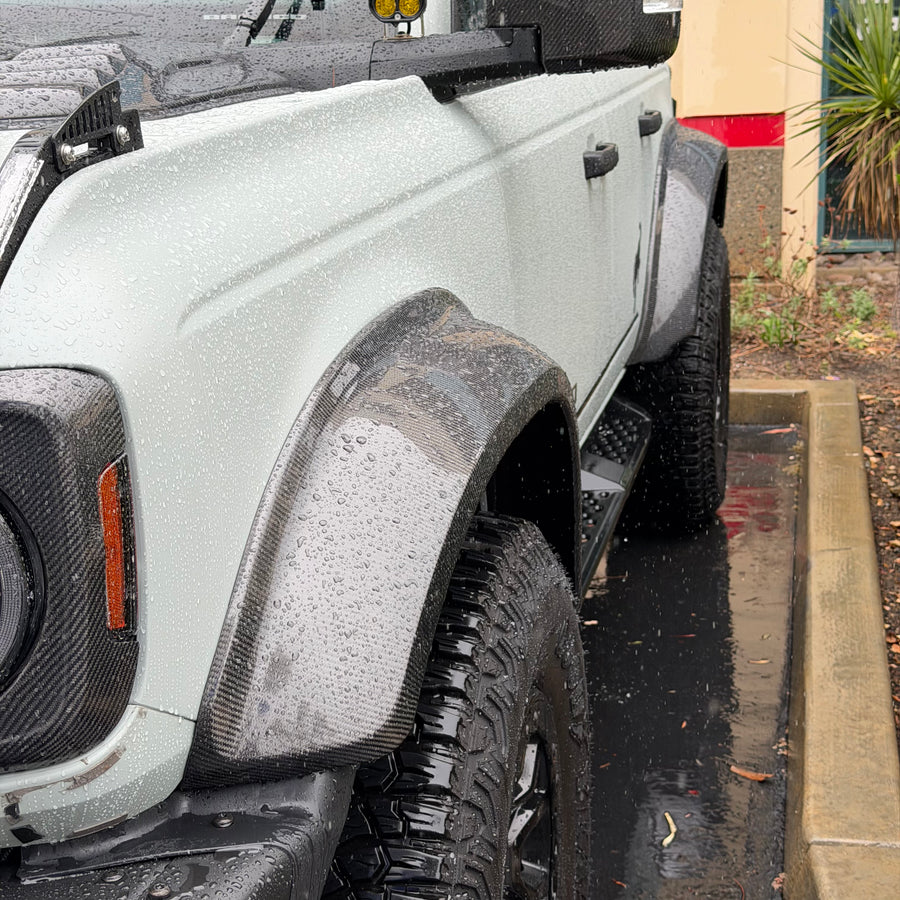 2021+ Ford Bronco Wheel Arch Fender Flares  - Real Molded Carbon Fiber (6-piece) - Fits 4 Door Only
