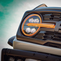 2021+ Ford Bronco Quad / Dual Projector LED Amber/ White Headlight (Raptor Style) - Fits 2 & 4 Door (1 Pair)