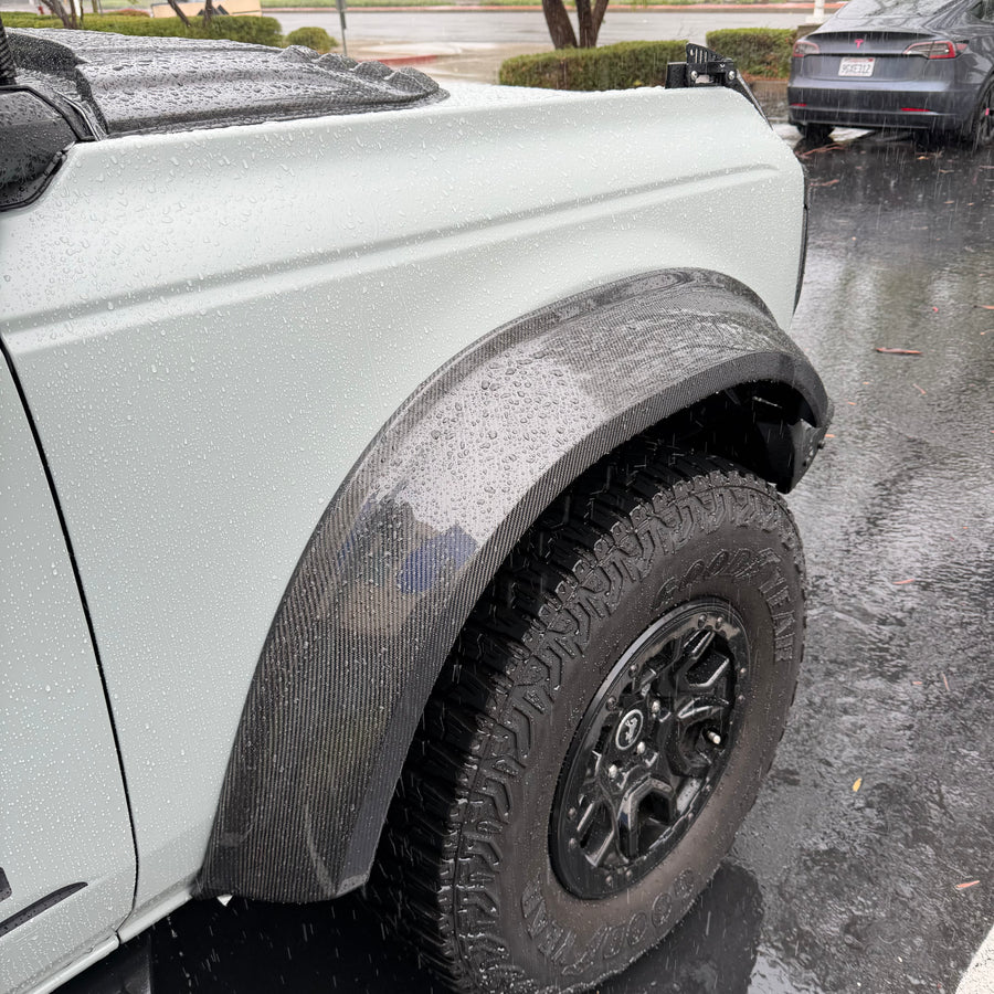 2021+ Ford Bronco Wheel Arch Fender Flares  - Real Molded Carbon Fiber (6-piece) - Fits 4 Door Only