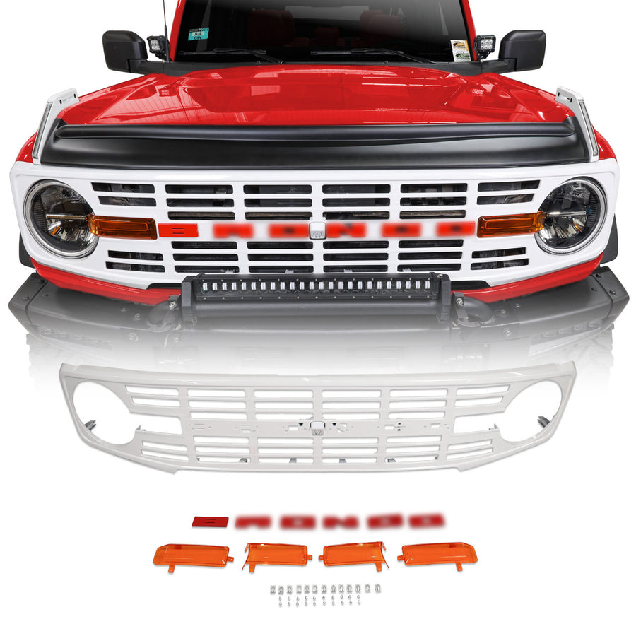 2021+ Ford Bronco Retro Heritage Edition Front Grille - Fits 2 & 4 Door