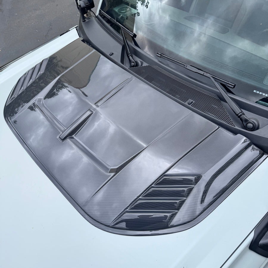 2021+ Ford Bronco Raptor Style Carbon Fiber Hood Scoop / Vent - Real Dry Molded Carbon Fiber