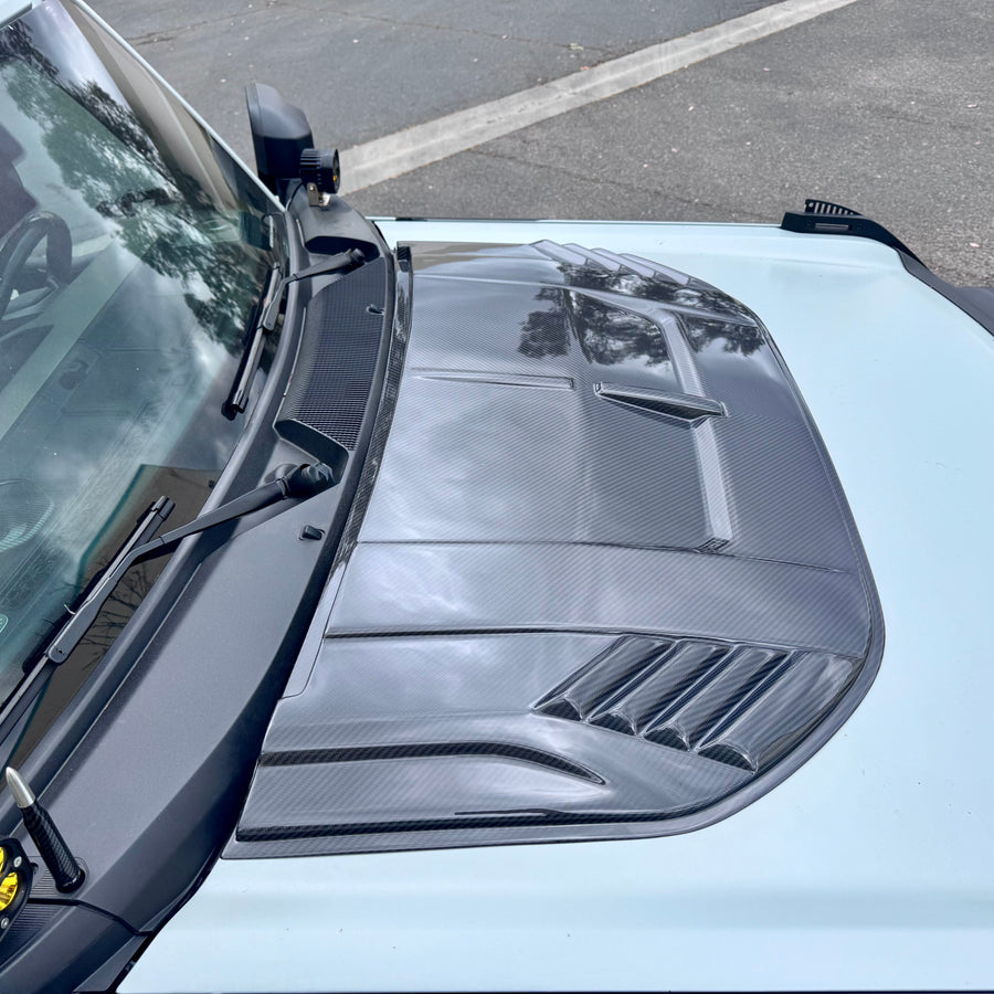 2021+ Ford Bronco Raptor Style Carbon Fiber Hood Scoop / Vent - Real Dry Molded Carbon Fiber