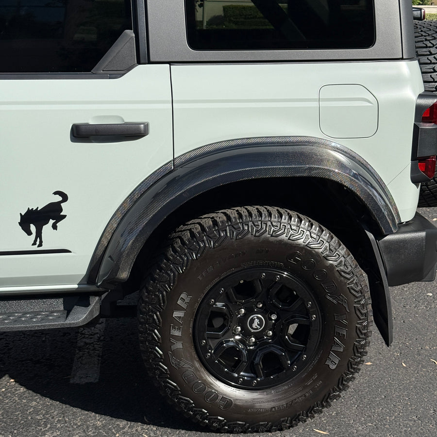 2021+ Ford Bronco Wheel Arch Fender Flares  - Real Molded Carbon Fiber (6-piece) - Fits 4 Door Only