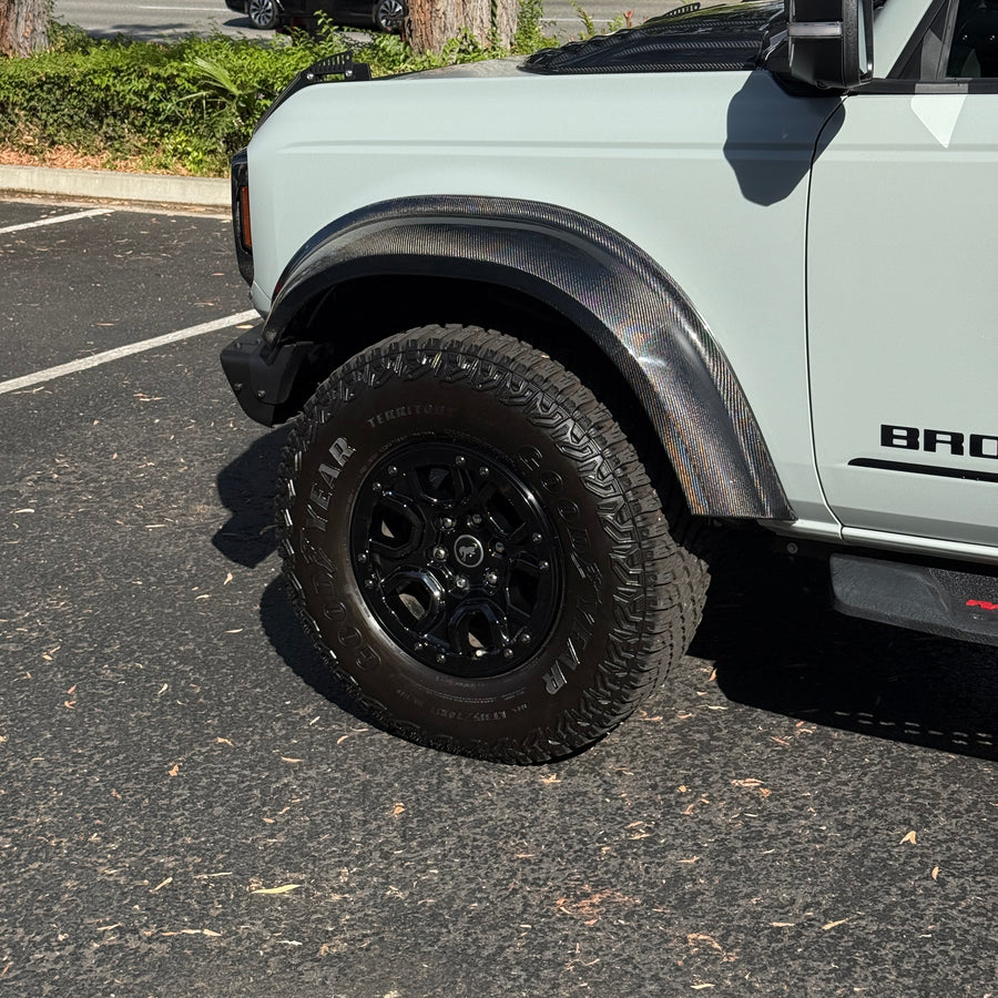 2021+ Ford Bronco Wheel Arch Fender Flares  - Real Molded Carbon Fiber (6-piece) - Fits 4 Door Only