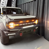 2021+ Ford Bronco Hex Style Grille w/ LED Light (Matte Black) - Fits 2 & 4 Door