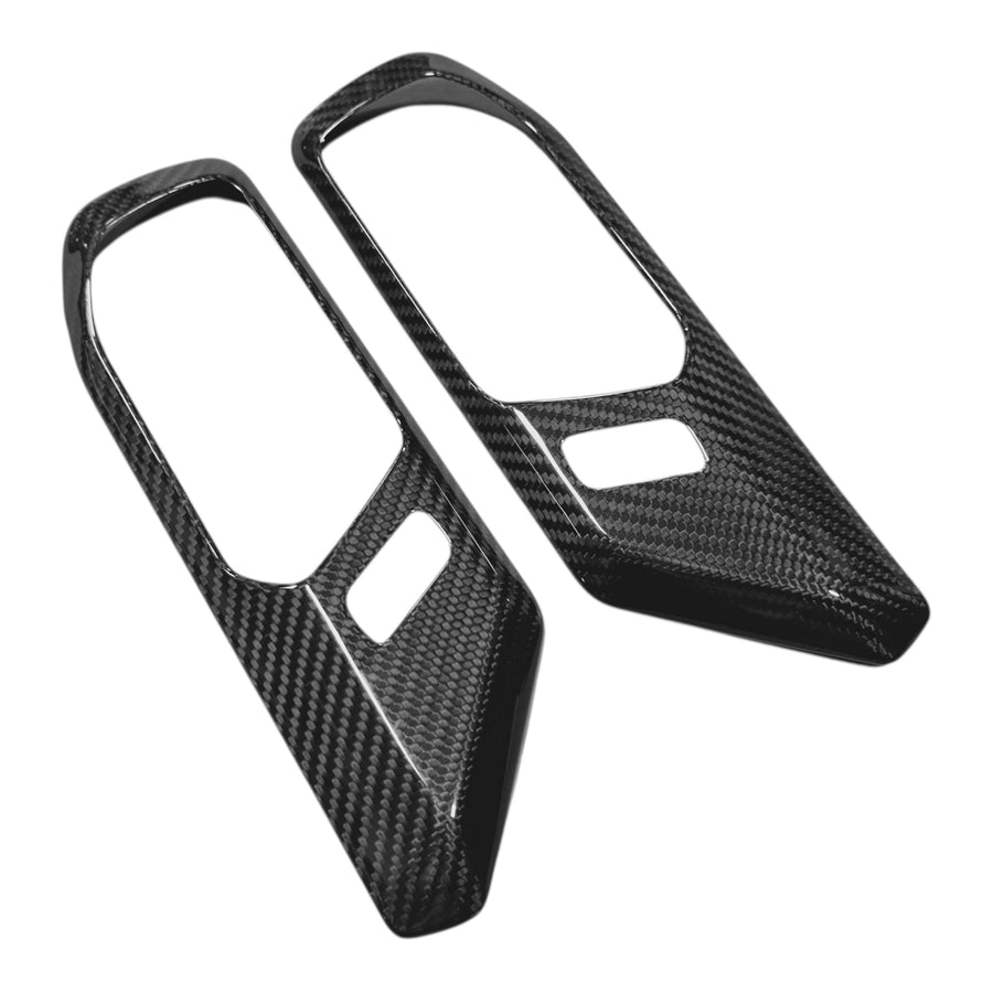 2021+ Ford Bronco Inner Door Handle Cover Overlay (4 Piece Kit) - Real Dry Molded Carbon Fiber