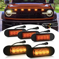 2021+ Ford Bronco Amber Led Front Grill Lights - Version 2.0 (5 Piece Kit)