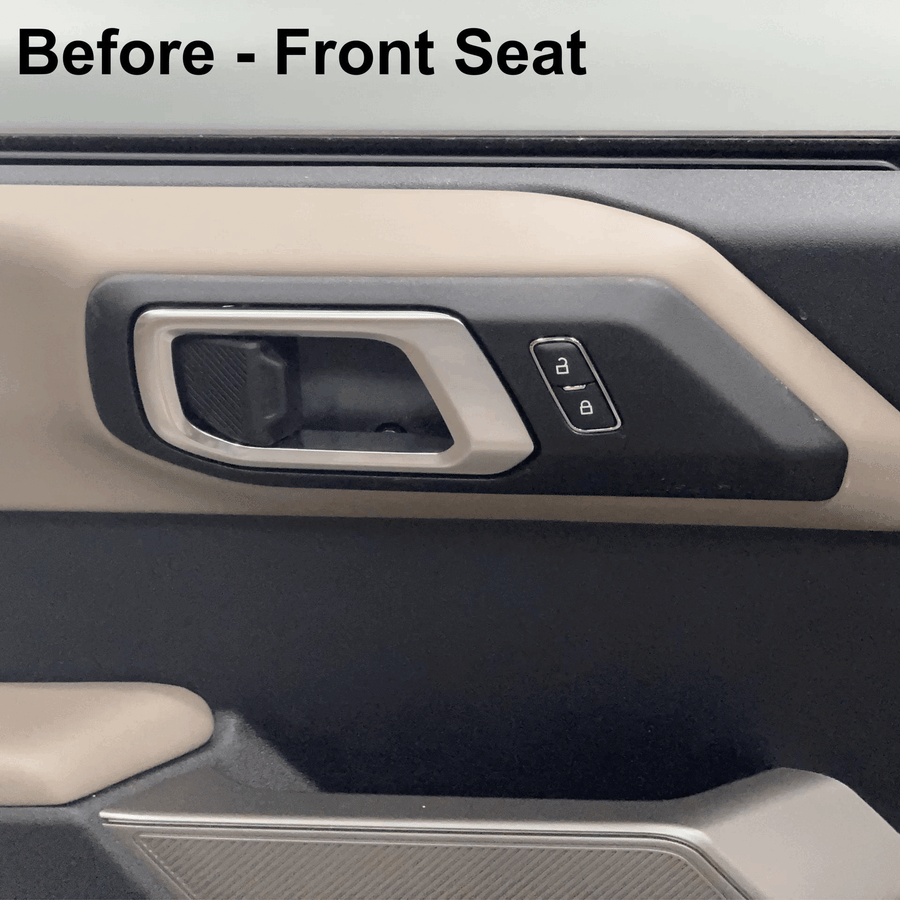 2021+ Ford Bronco Inner Door Handle Cover Overlay (4 Piece Kit) - Real Dry Molded Carbon Fiber