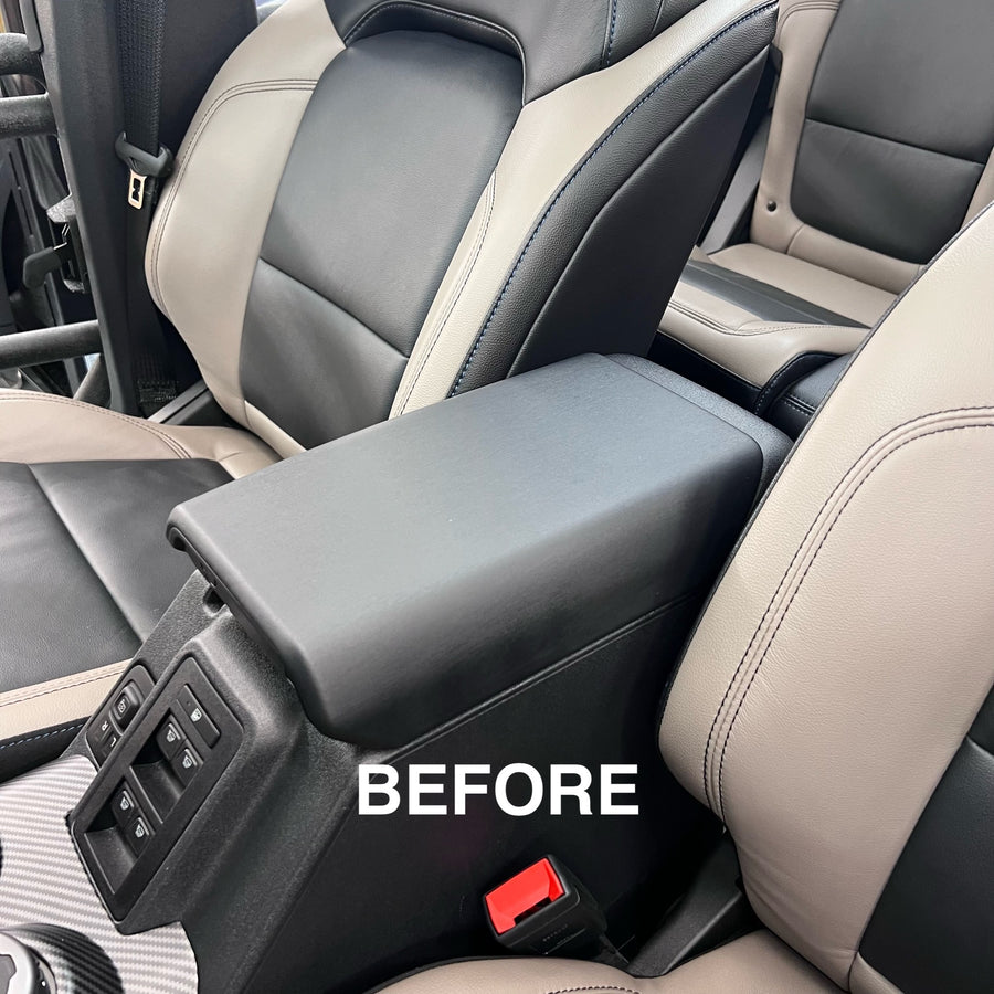 2021+ Ford Bronco Armrest Cover Leather With Net Pocket - Fits 2 & 4 Door