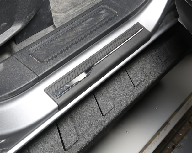 BIBLOZ Stainless Steel Door Sill Protector For Ford Bronco 2021-2025 – 4-Door Sill Guards, Black Brushed
